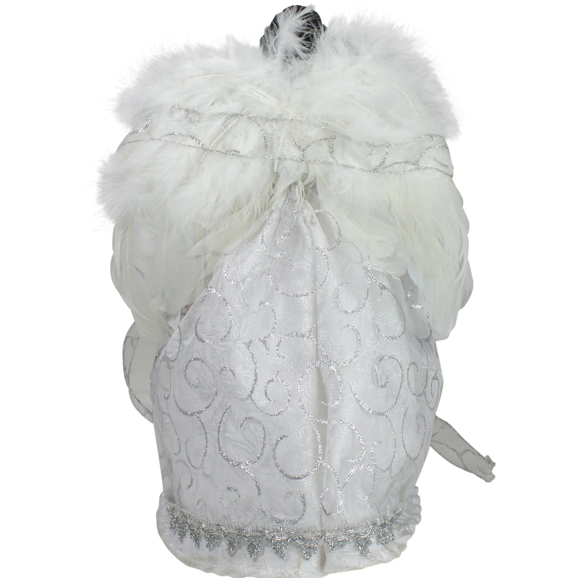 Northlight Angels-14" African American Silver And White Angel Christmas Tree Topper, Unlit
