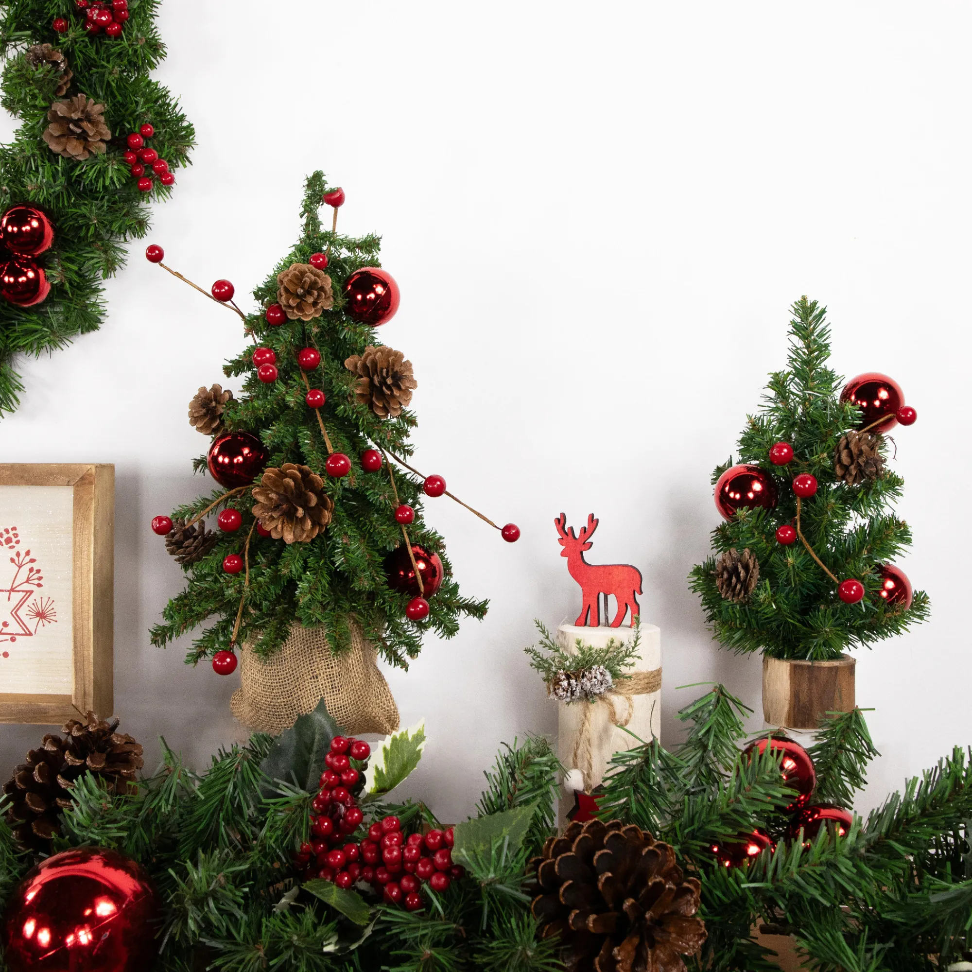Northlight Unlit-10" Alpine Medium Artificial Christmas Tree With Wooden Base - Unlit