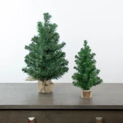 Northlight Unlit-15" Alpine Slim Artificial Christmas Tree With Wood Base - Unlit
