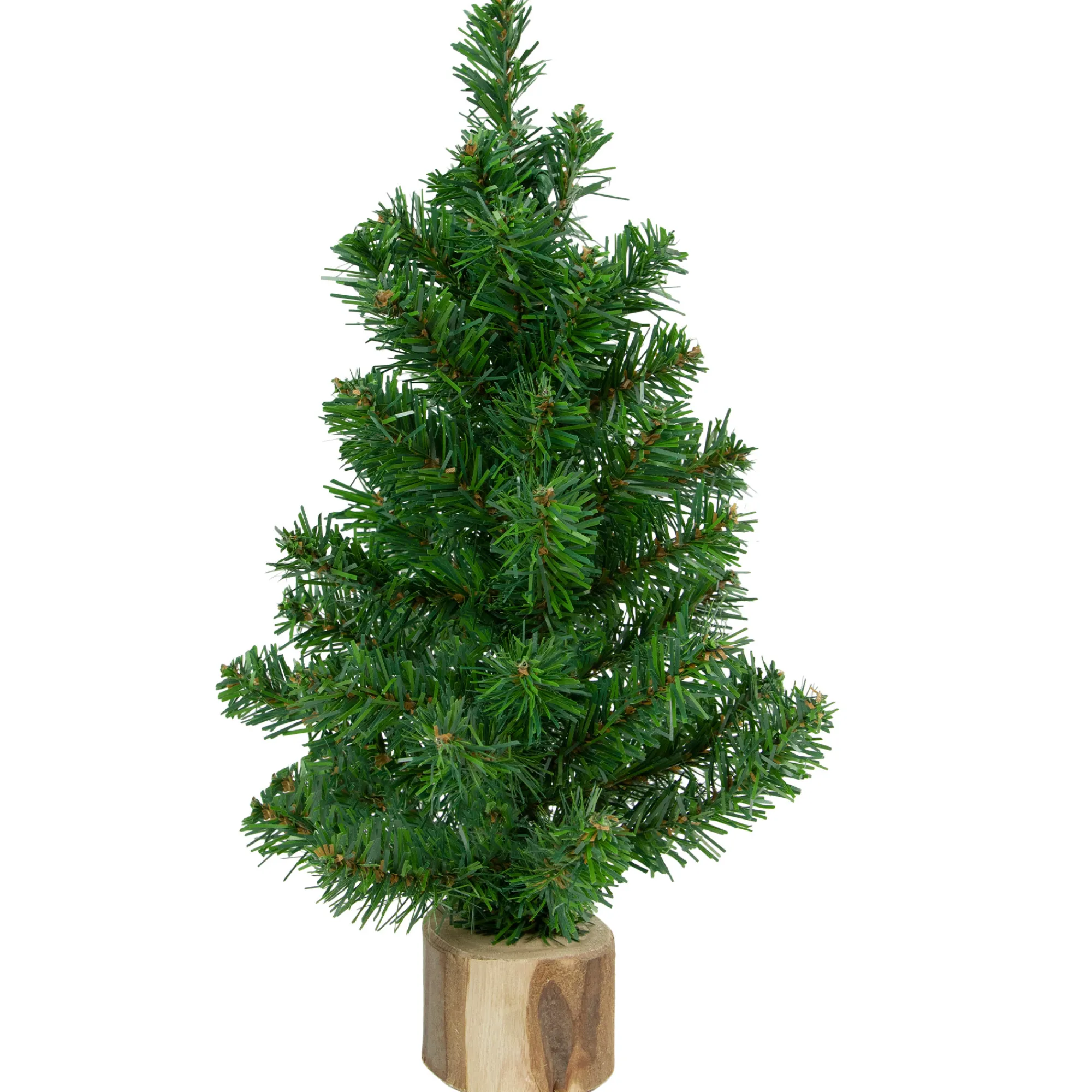 Northlight Unlit-12.25" Alpine Slim Artificial Christmas Tree With Wood Base, Unlit