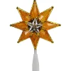 Northlight Stars-8" Amber Mosaic Star Christmas Tree Topper - Clear Lights