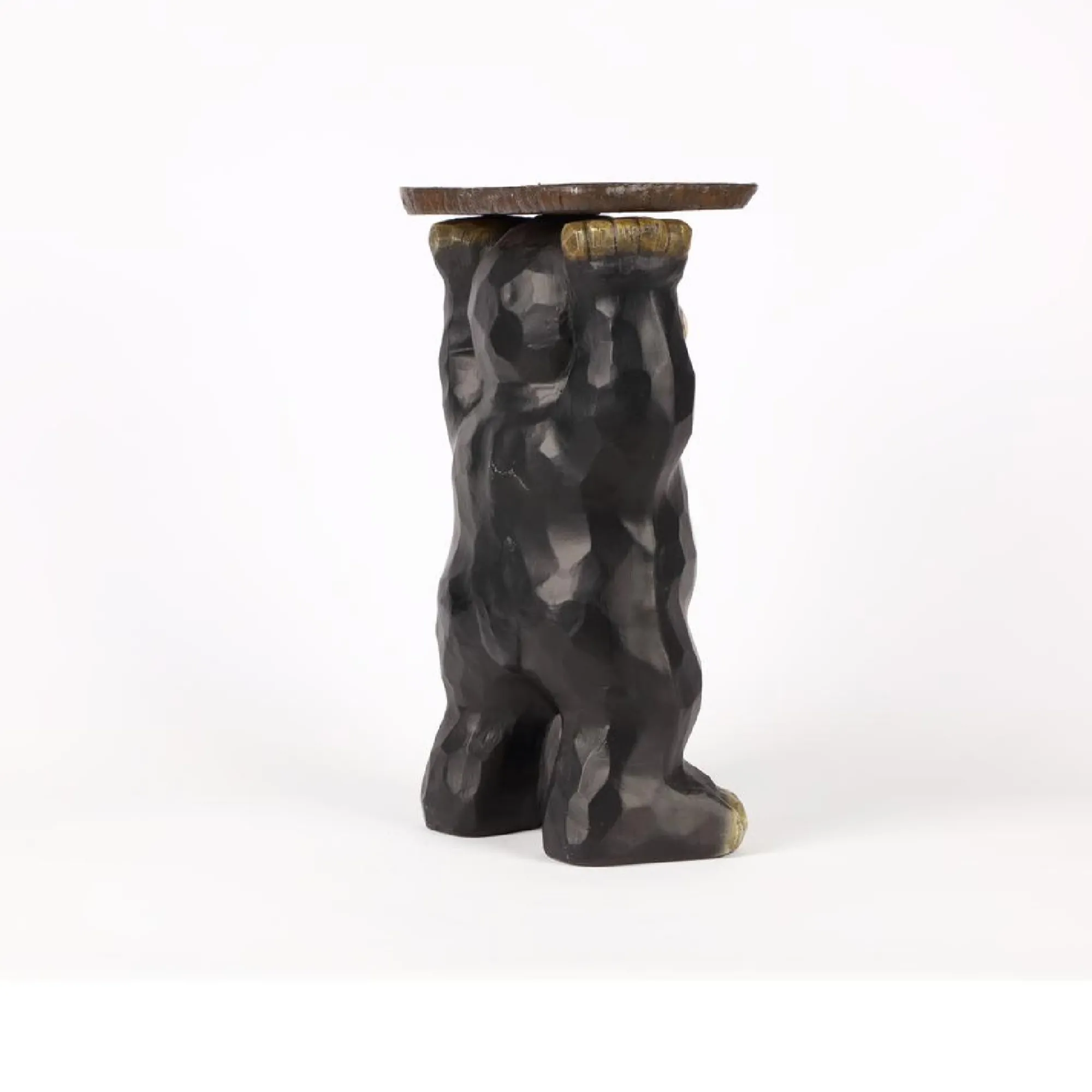 Hi-Line Gifts Finials-19.25" Black And Brown Bear Plant Stand Statue