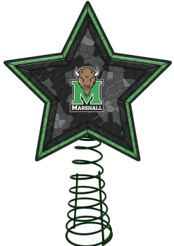 Memory Company Stars-10" Black And Green Ncaa Marshall Thundering Herd Mosaic Tree Topper