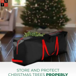 osto Tree Storage-48" Black Rectangular Tear Resistant Artificial Christmas Tree Storage Bag