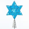 CC Christmas Decor Stars-11" Blue And Silver Colored Hanukkah Inspired Led Lights Star Shape Tree Topper