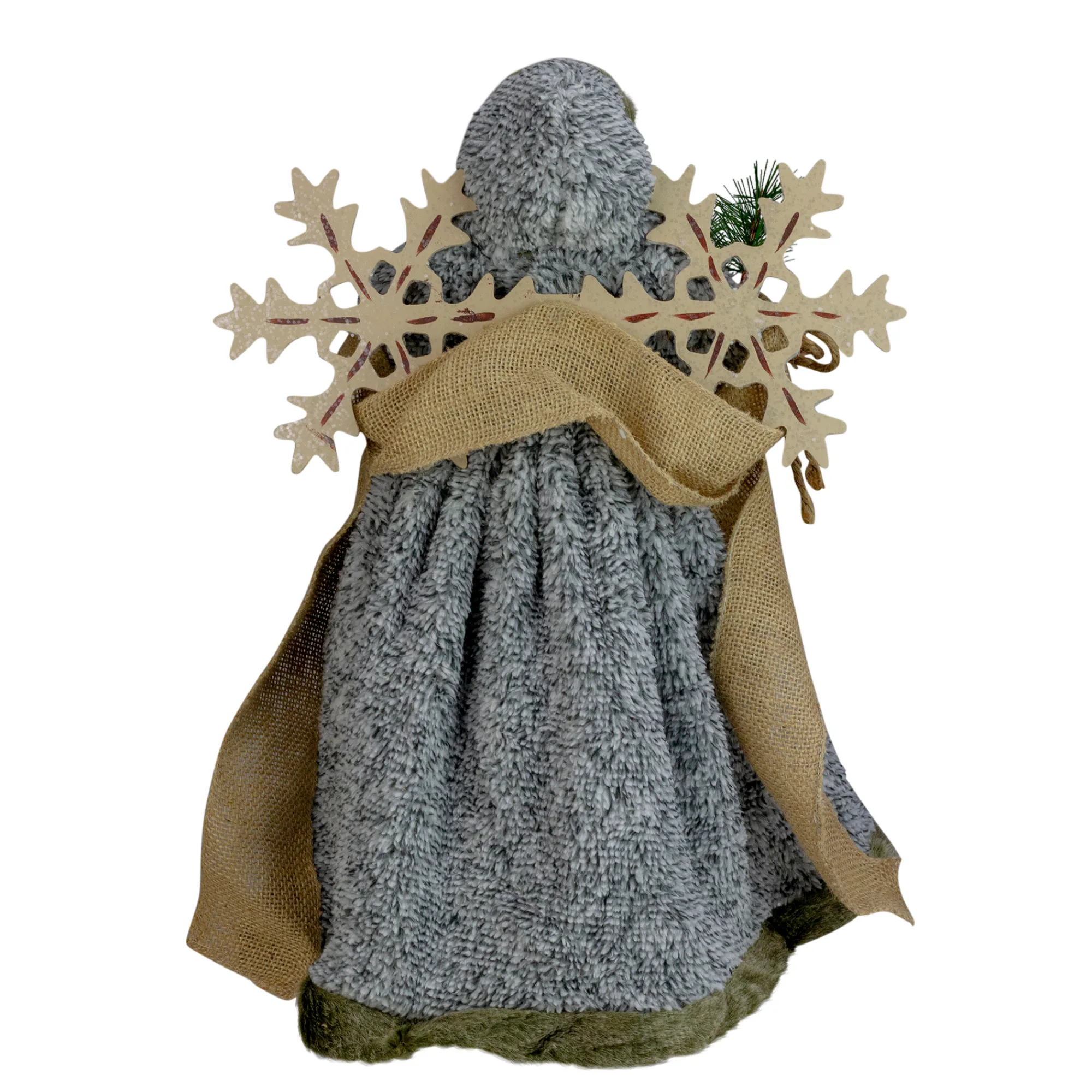 Roman Angels-16" Brown And White Rustic Angel Christmas Tree Topper- Unlit