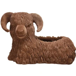 A&B Home Real Tree Stands-13.75" Brown Lory Sheep Accent Dish