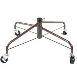 Northlight Artificial Tree Stands-24" Brown Metal Rolling Artificial Christmas Tree Stand, For 6' - 9' Trees