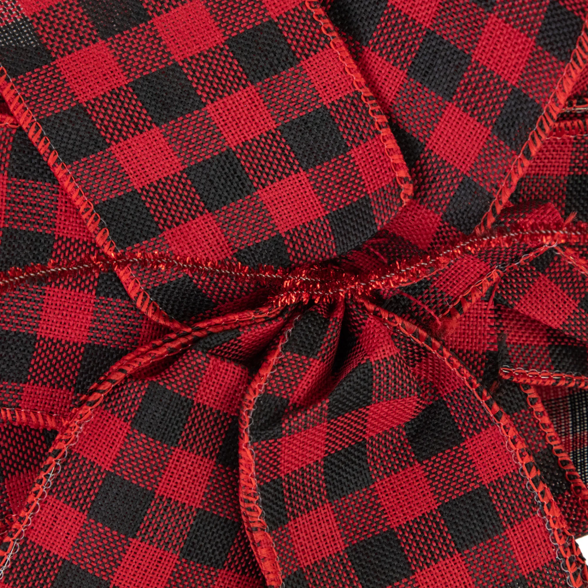 Northlight Stars-19" Buffalo Plaid Print 14 Loop Christmas Bow Tree Topper