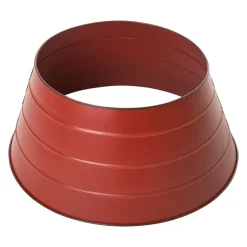 Glitzhome Artificial Tree Stands-22" Candy Red Holiday Collections Painted Christmas Metal Tree Collar