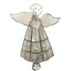 CC Christmas Decor Angels-9.75" Capiz Angel Tree Topper With Trumpet And Clear Lights - Pre-Lit