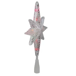 Northlight Stars-11" Clear Crystal Star Of Bethlehem Christmas Tree Topper - Multi-Color