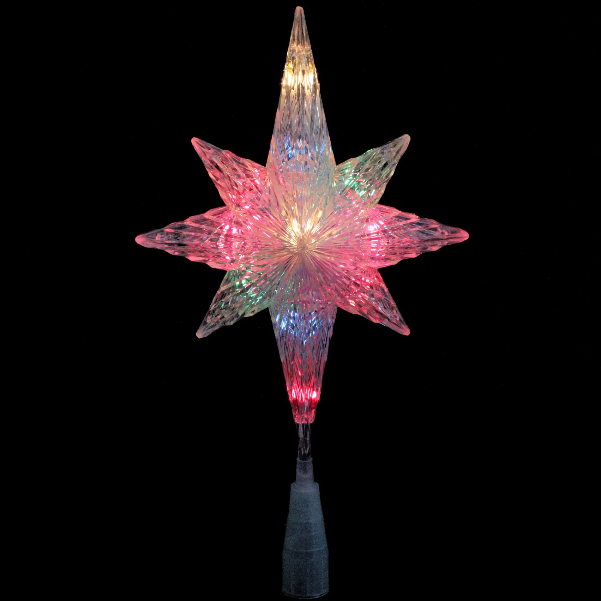 Northlight Stars-11" Clear Crystal Star Of Bethlehem Christmas Tree Topper - Multi-Color
