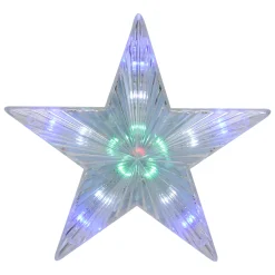 Kurt Adler Stars-8.5" Clear Lighted Contemporary Tree Topper Star - Multi-Color Lights
