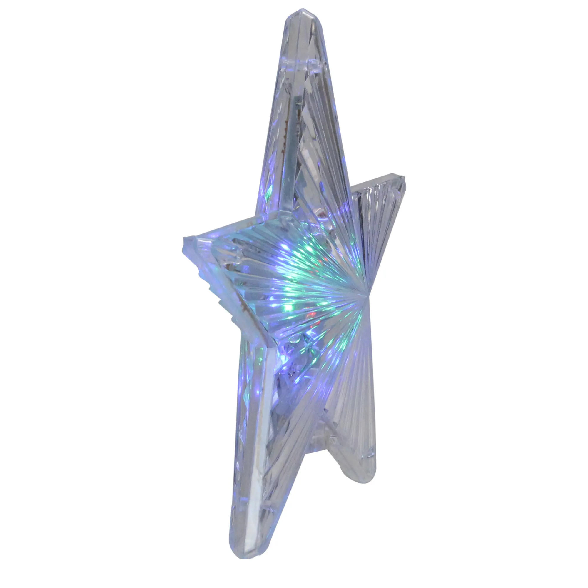 Kurt Adler Stars-8.5" Clear Lighted Contemporary Tree Topper Star - Multi-Color Lights
