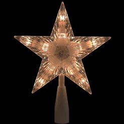 Northlight Stars-7.25" Clear 5-Point Star Traditional Christmas Tree Topper- Clear Lights