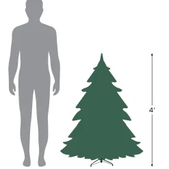 Northlight Unlit-4' Country Mixed Pine Artificial Christmas Wall Or Door Tree - Unlit
