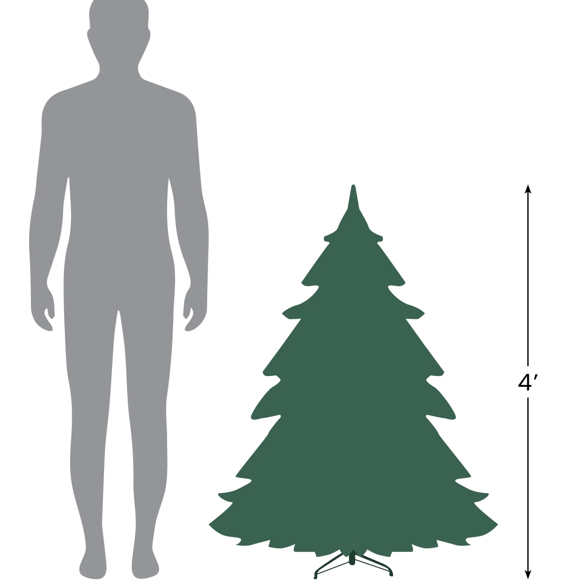 Northlight Unlit-4' Country Mixed Pine Artificial Christmas Wall Or Door Tree - Unlit