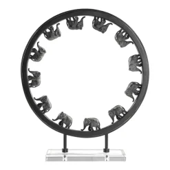 Diva At Home Finials-23" Dark Bronze Elephant Walk Sculpture