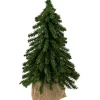 Northlight Unlit-15" Downswept Village Pine Medium Artificial Christmas Tree In Burlap Base, Unlit