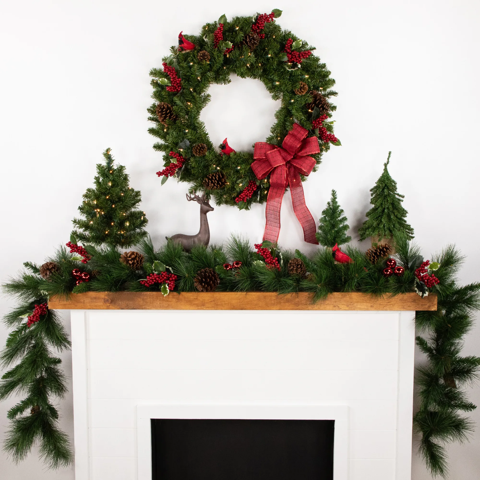 Northlight Unlit-15" Downswept Village Pine Medium Artificial Christmas Tree In Burlap Base, Unlit