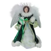 Kurt Adler Angels-12" Fiber Optic Luck Of The Irish Angel In Shamrock Dress Christmas Tree Topper