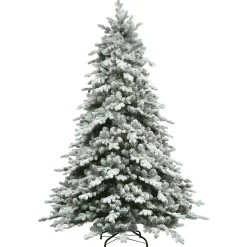 Northlight Unlit-7.5' Flocked Saratoga Spruce Artificial Christmas Tree - Unlit