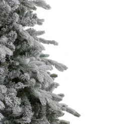 Northlight Unlit-7.5' Flocked Saratoga Spruce Artificial Christmas Tree - Unlit