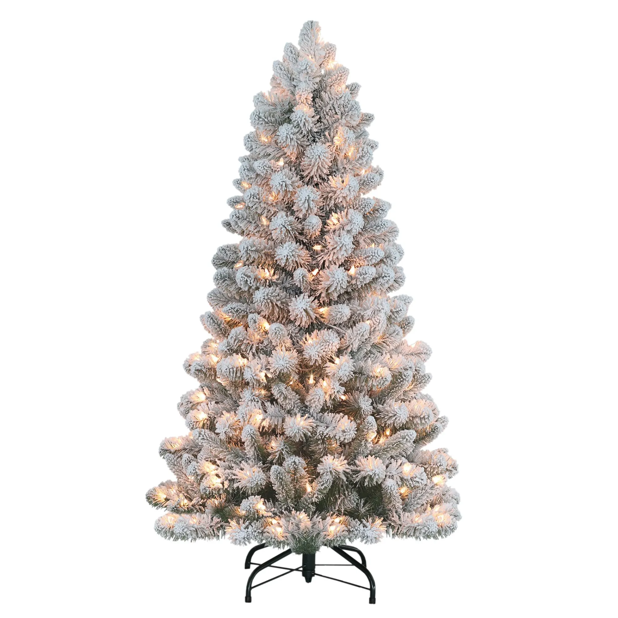 CC Christmas Decor Unlit-4.5' Flocked Virginia Pine Artificial Christmas Tree With Stand, Unlit
