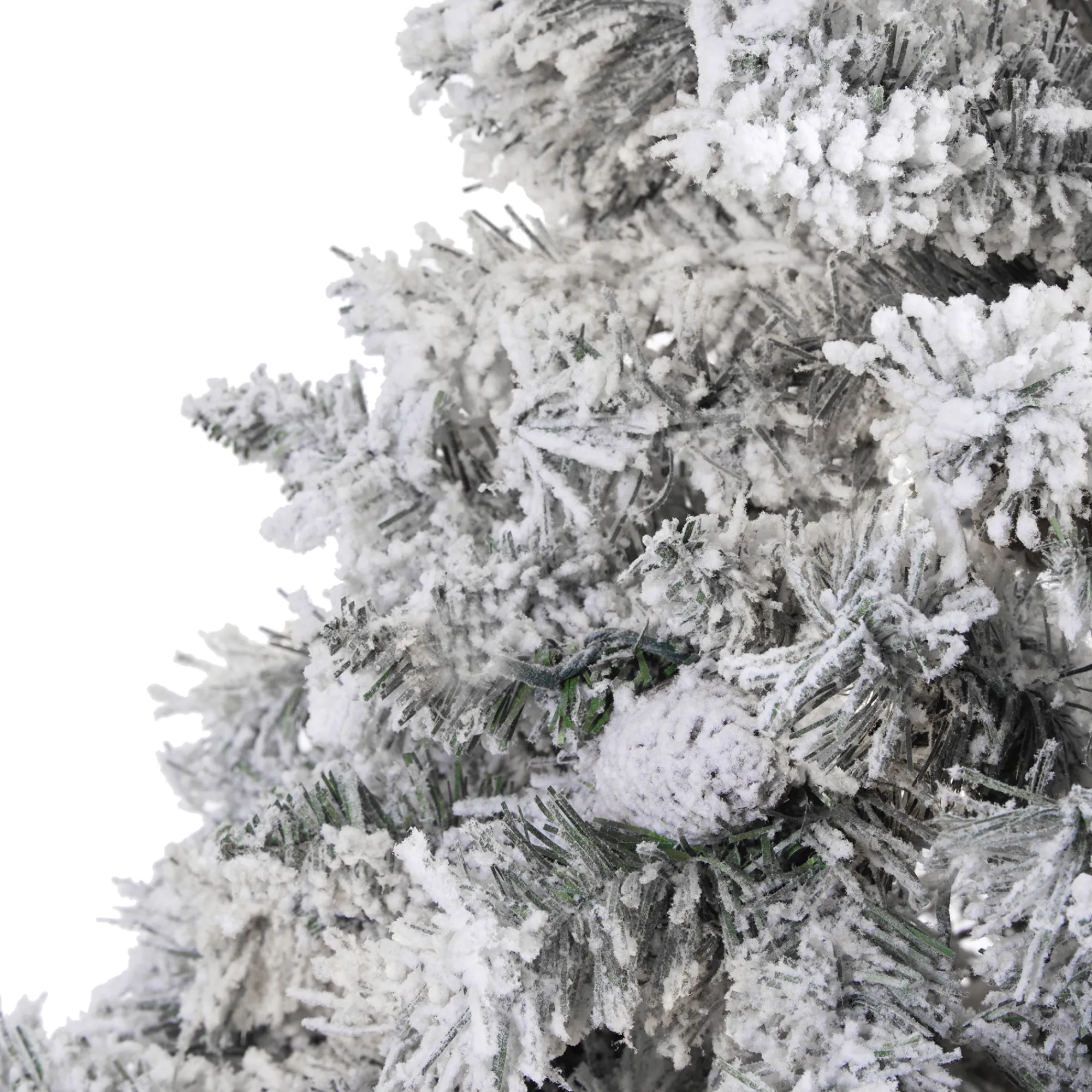 Nearly Natural Unlit-7' Flocked With White Pinecones Artificial Christmas Tree, Unlit