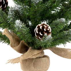 Northlight Unlit-24" Frosted Norway Pine With Pine Cones Medium Artificial Christmas Tree, Unlit
