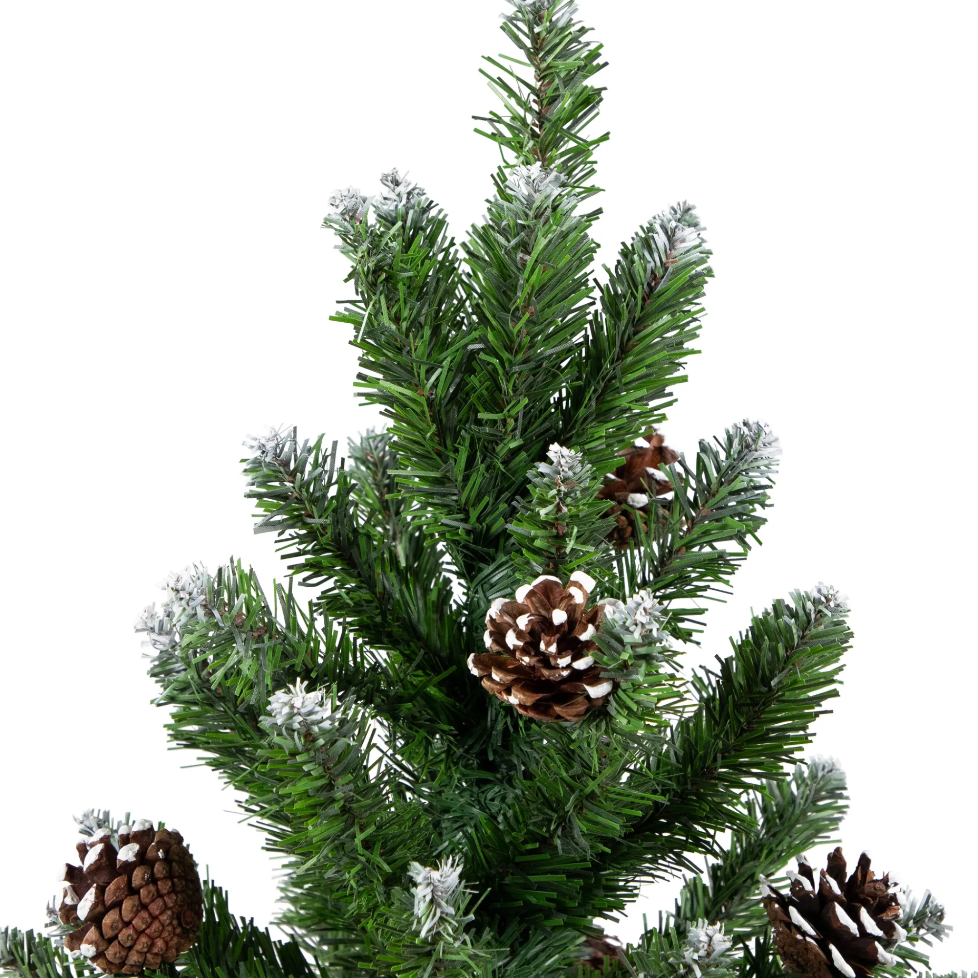 Northlight Unlit-24" Frosted Norway Pine With Pine Cones Medium Artificial Christmas Tree, Unlit