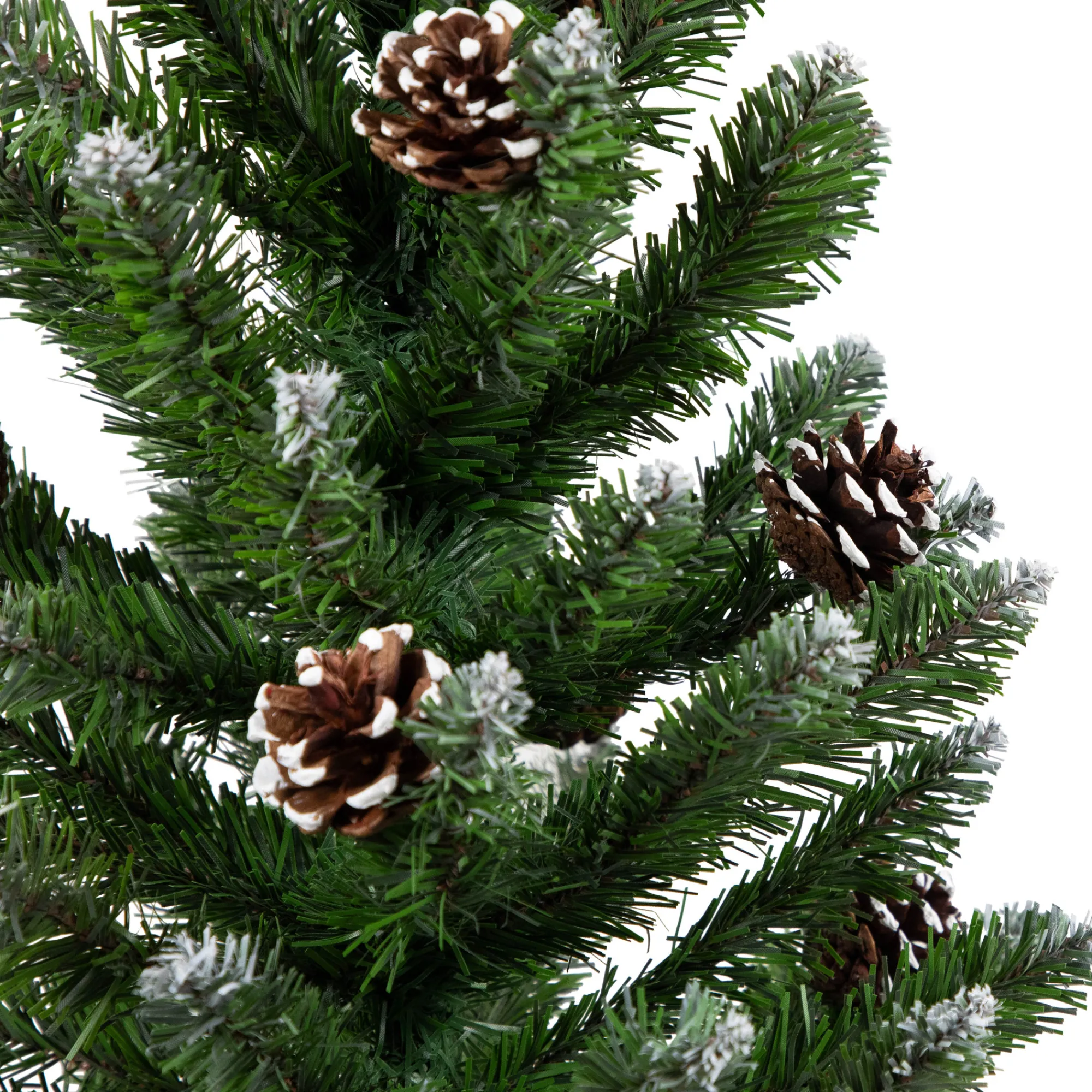 Northlight Unlit-24" Frosted Norway Pine With Pine Cones Medium Artificial Christmas Tree, Unlit