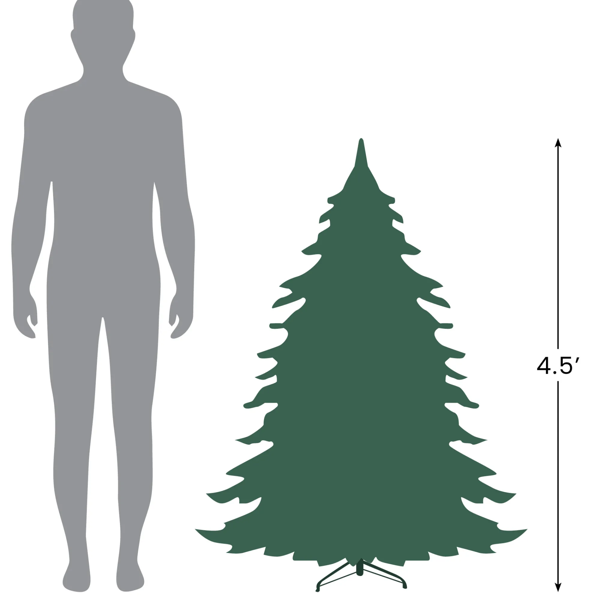 Northlight Unlit-4.5' Full Buffalo Fir Artificial Christmas Tree, Unlit