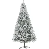 Nearly Natural Unlit-8' Full Flocked Rock Springs Spruce Artificial Christmas Tree, Unlit