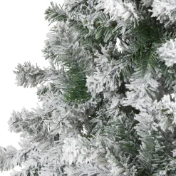 Nearly Natural Unlit-8' Full Flocked Rock Springs Spruce Artificial Christmas Tree, Unlit
