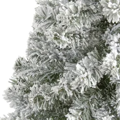 Nearly Natural Unlit-4' Full Flocked West Virginia Fir Artificial Christmas Tree, Unlit