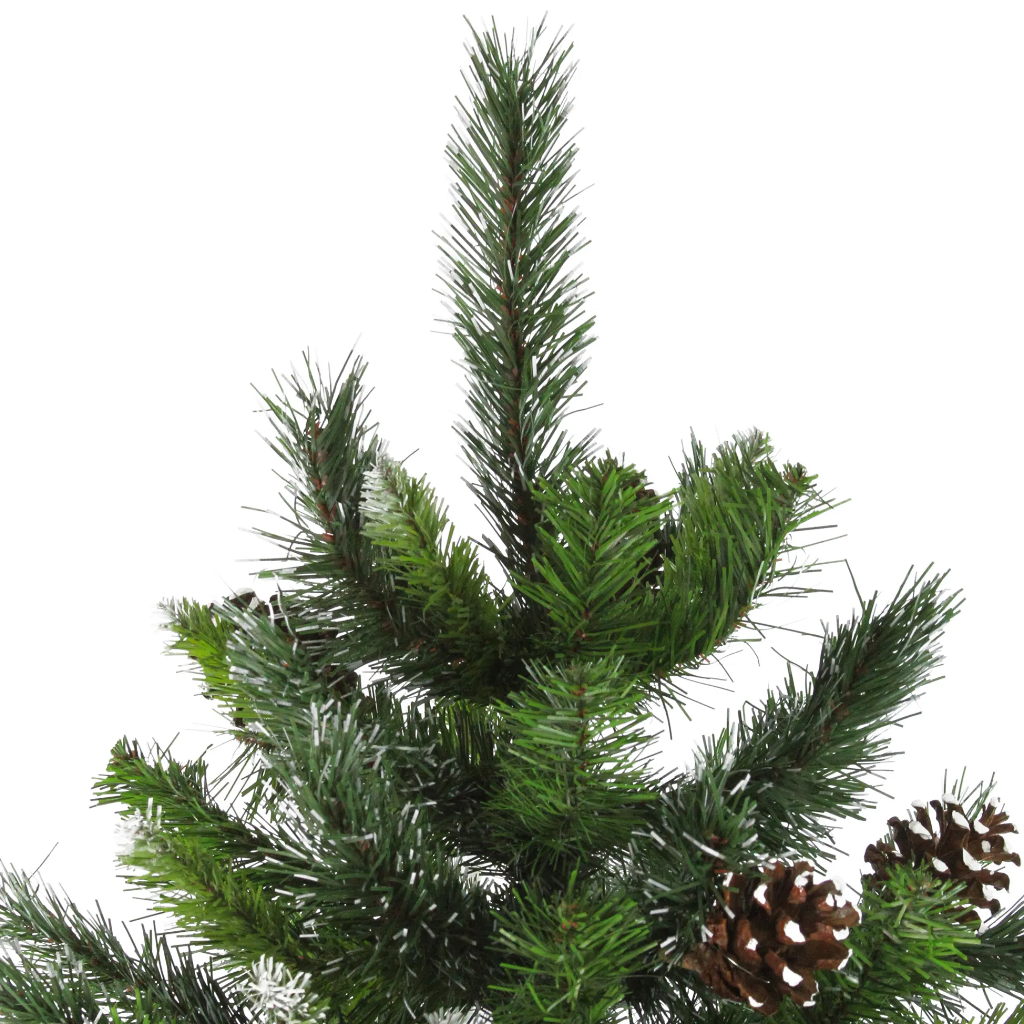 Northlight Unlit-6.5' Full Snowy Delta Pine With Pine Cones Artificial Christmas Tree, Unlit