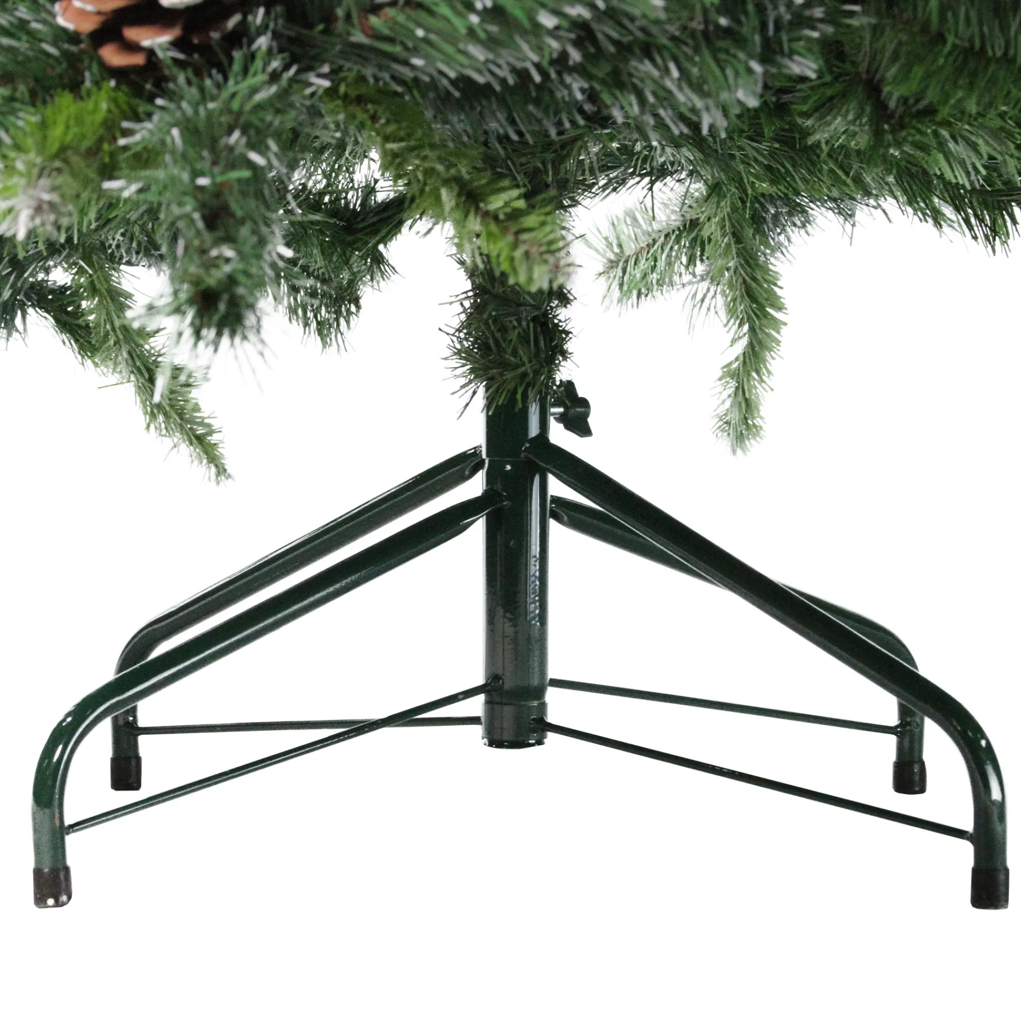 Northlight Unlit-6.5' Full Snowy Delta Pine With Pine Cones Artificial Christmas Tree, Unlit