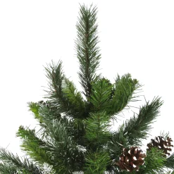 Northlight Unlit-7' Full Snowy Delta Pine With Cones Artificial Christmas Tree, Unlit