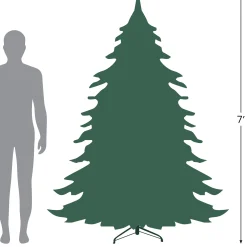 Northlight Unlit-7' Full Snowy Delta Pine With Cones Artificial Christmas Tree, Unlit