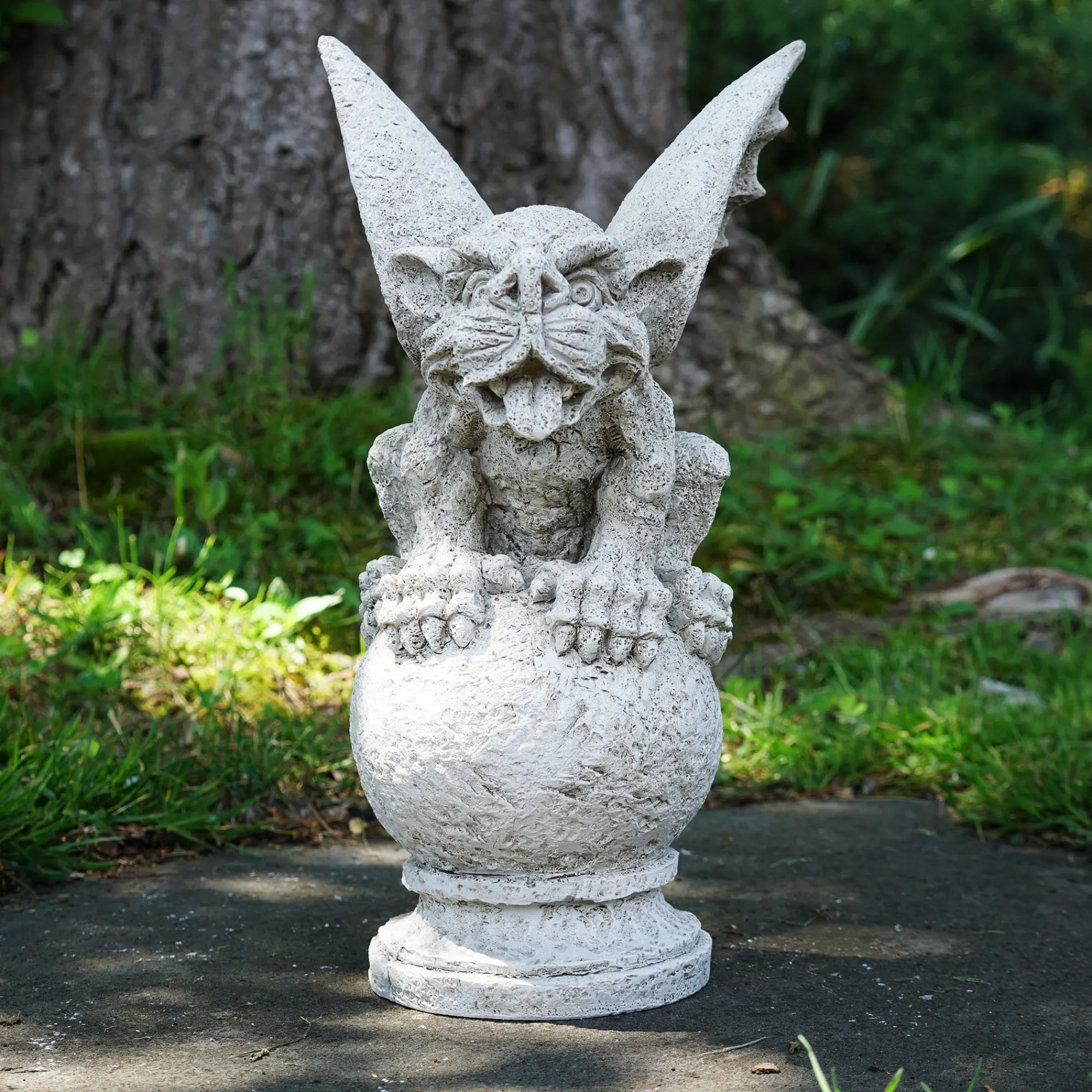 Northlight Finials-13" Gargoyle Sitting On A Finial Outdoor Patio Garden Statue