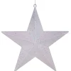 Vickerman Stars-6" Glitter Matte White And Pink Shatterproof Star Christmas Ornament