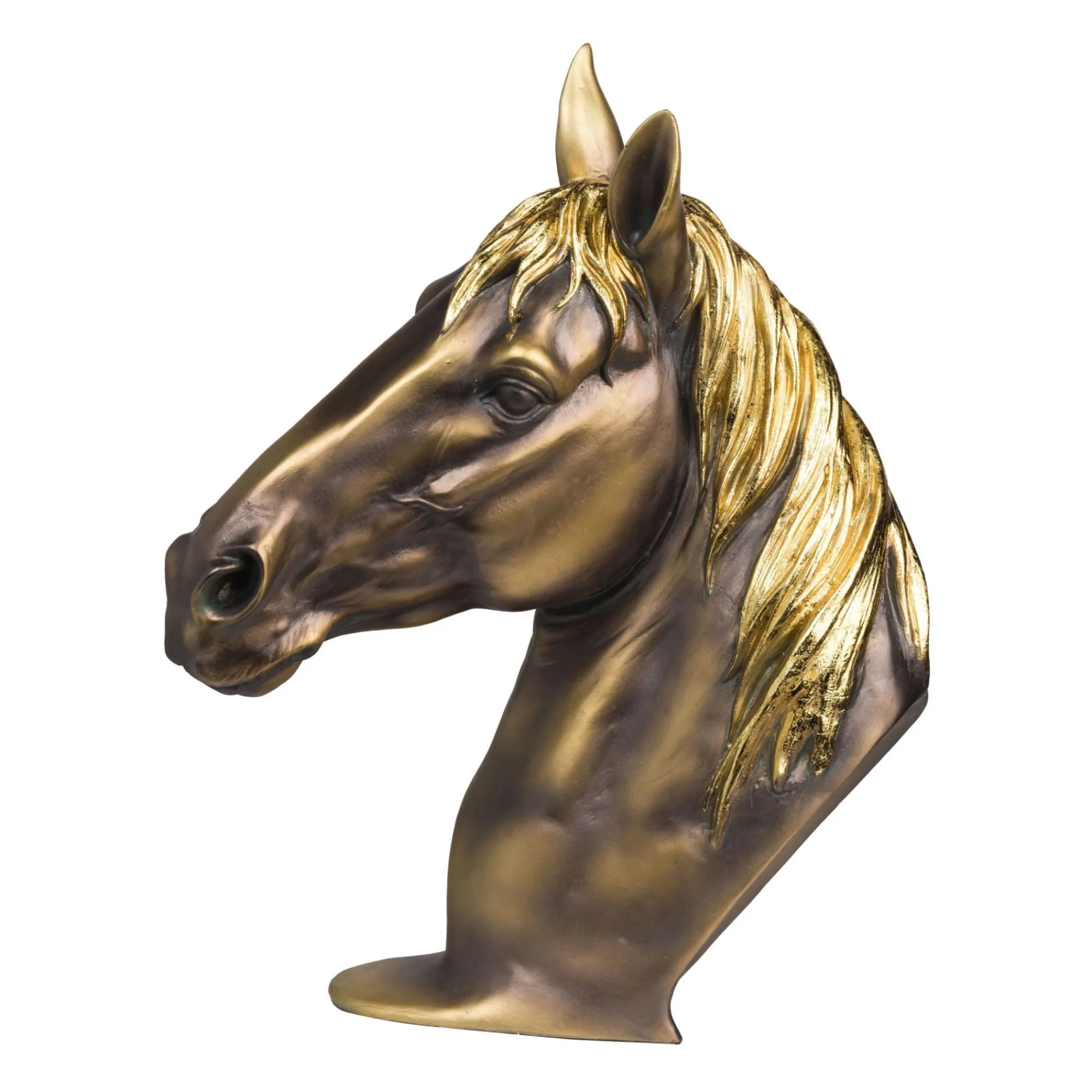 A&B Home Finials-14.75" Gold And Black Metallic Vintage Horse Figurine Statue