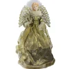Northlight Angels-16" Gold And Brown Lighted Angel In Gown With Harp Christmas Tree Topper