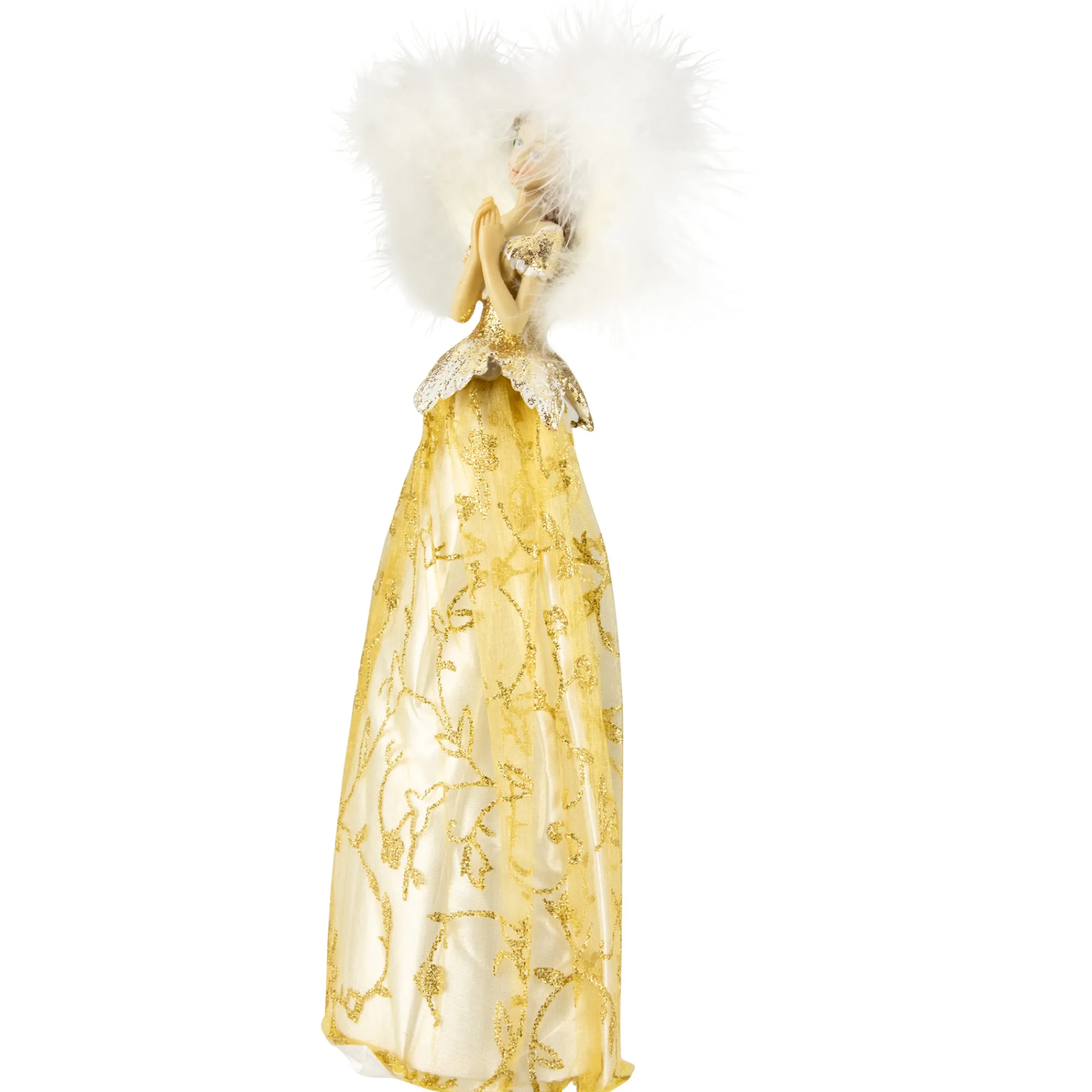 Northlight Angels-10" Gold And White Angel Christmas Tree Topper, Unlit