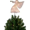 Northlight Angels-10" Gold Angel Tree Topper, Warm White Lights
