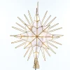 CC Christmas Decor Stars-14" Gold Colored Glittering Capiz Bethlehem Star Lighted Tree Topper