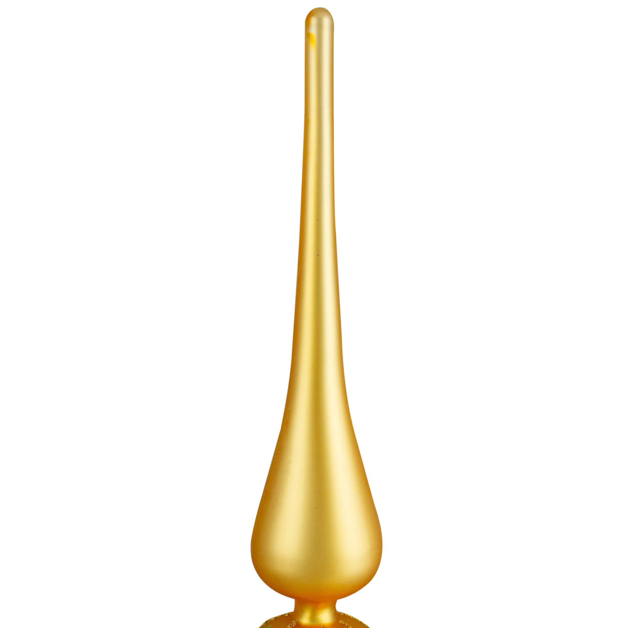 Northlight Finials-14.75" Gold Glitter Glass Finial Christmas Tree Topper