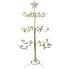 KSA Unlit-4' Gold Metal Christmas Ornament Display Tree With Star And Scrolled Branches